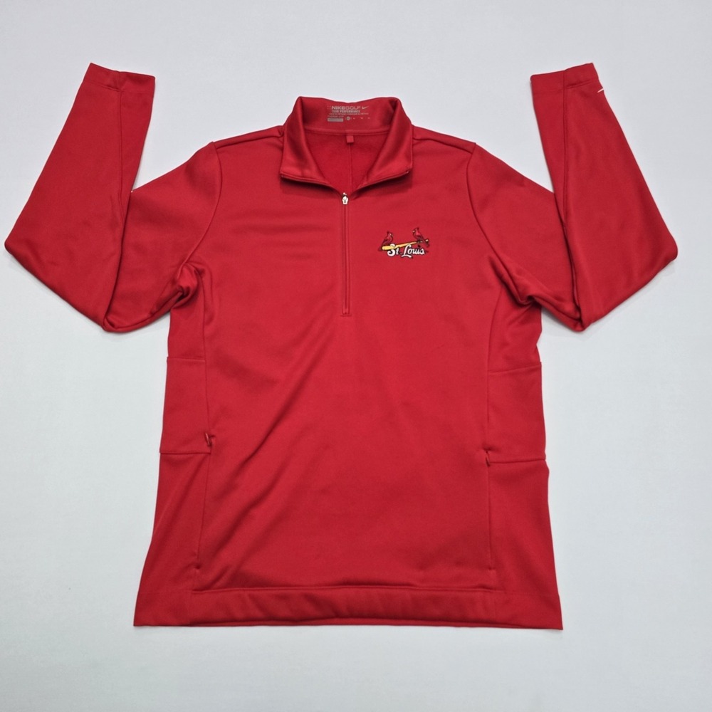 Nike Golf St Louis Cardinals Red Therma-FIT Quarter Zip Pullover Mens XL - Picture 1 of 16